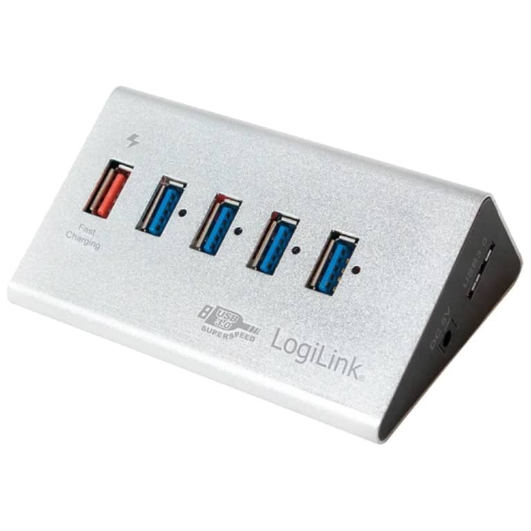 Hub USB 3.0 LogiLink, 5x USB 3.0 Gris (UA0227)