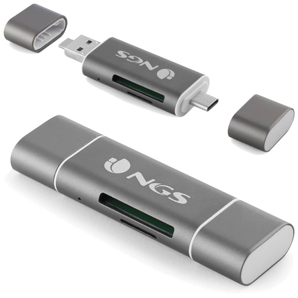 Lecteur de cartes externe Micro USB, USB TypeC NGS, Gris (NGS-HUB-0042)