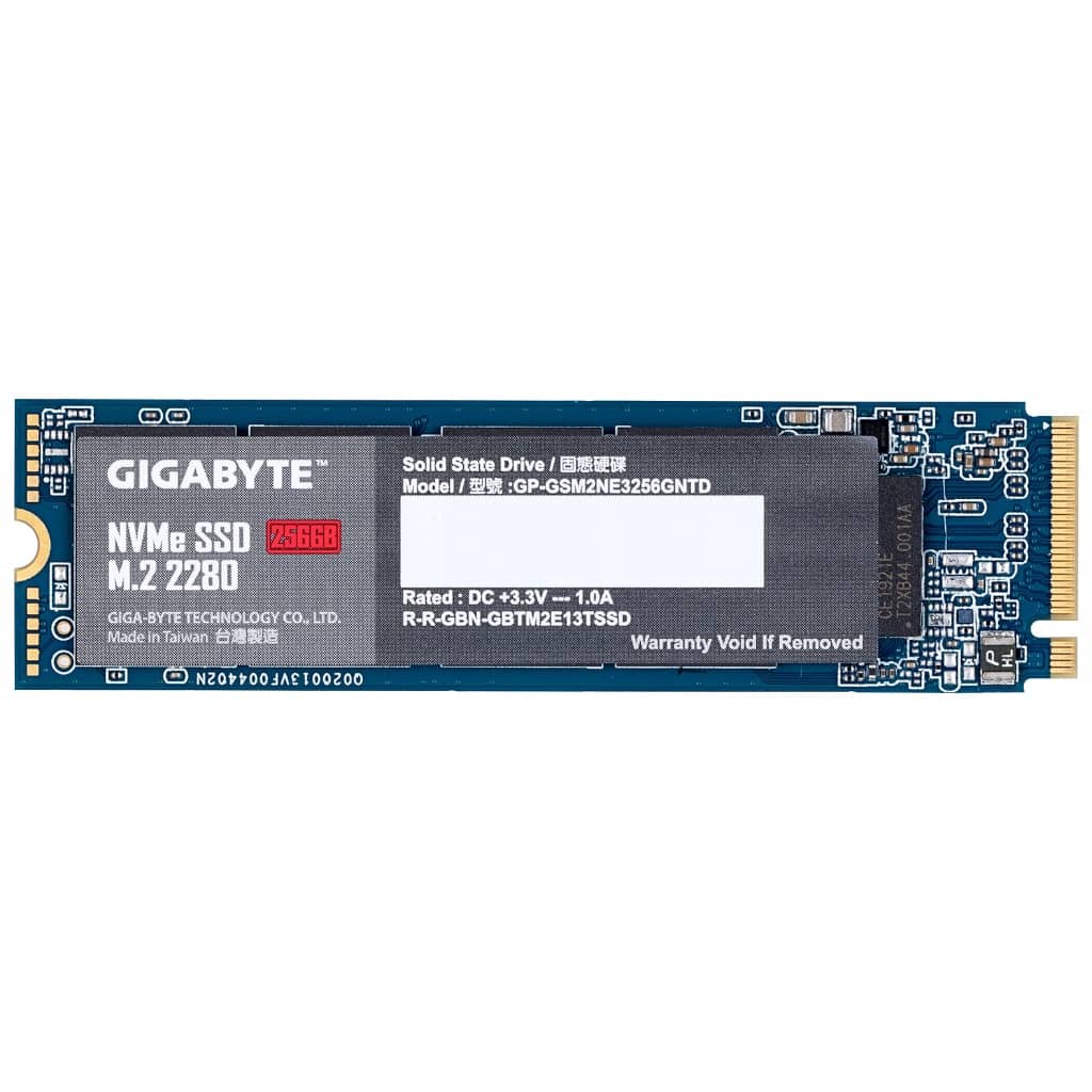 Disque SSD M.2 PCIe3 Gigabyte NVMe SSD,  256Go (GP-GSM2NE3256GNTD)