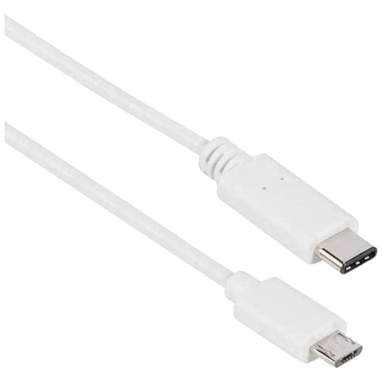 Cable Adaptateur MM USB 2TypeC vers 1x Micro USB,  1.5m Blanc (MM-USC.MUS-0015WT)