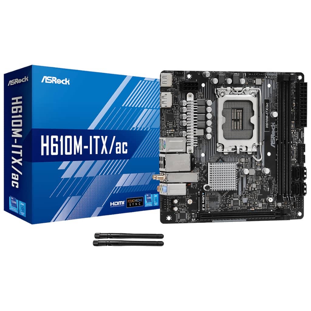 Carte mère Intel 1700 Mini ITX AsRock H610M-ITX/ac (90-MXBHL0-A0UAYZ)