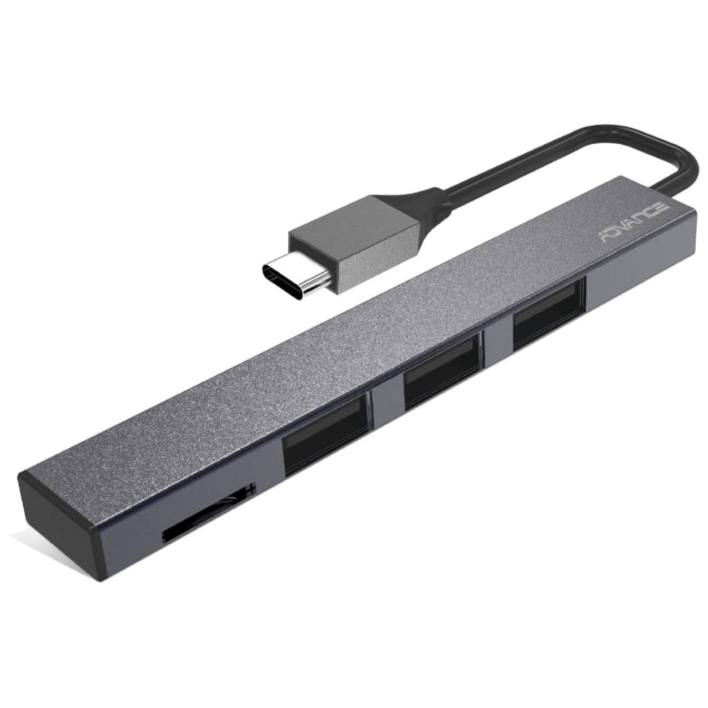 Hub USB 2TypeC Advance XPAND SMART, 3x USB 2.0, Lecteur de carte Noir (HUB-C3U2C)