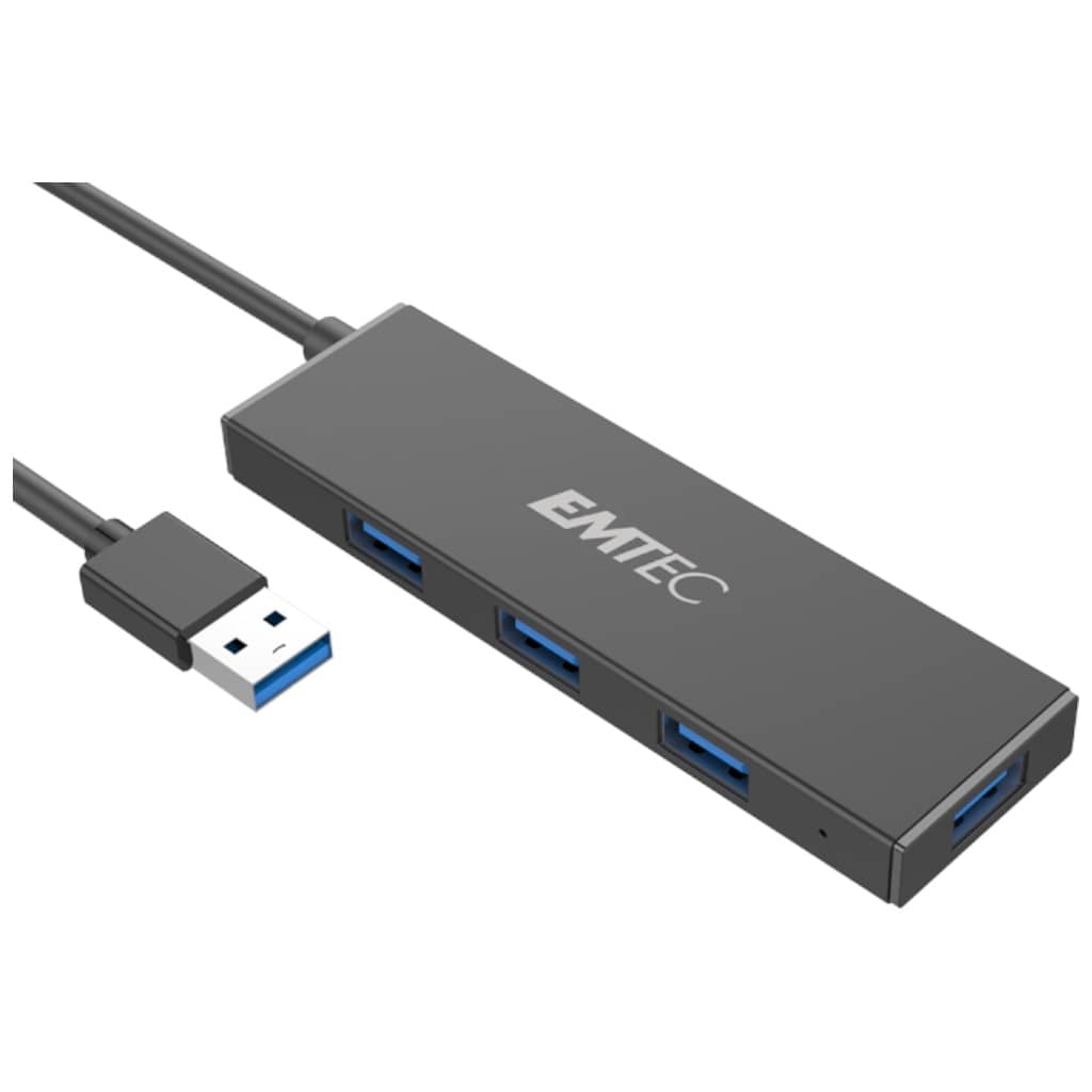 Hub USB 3.0 EMTEC T620A, 4x USB 3.0 Noir (ECHUBT620A)