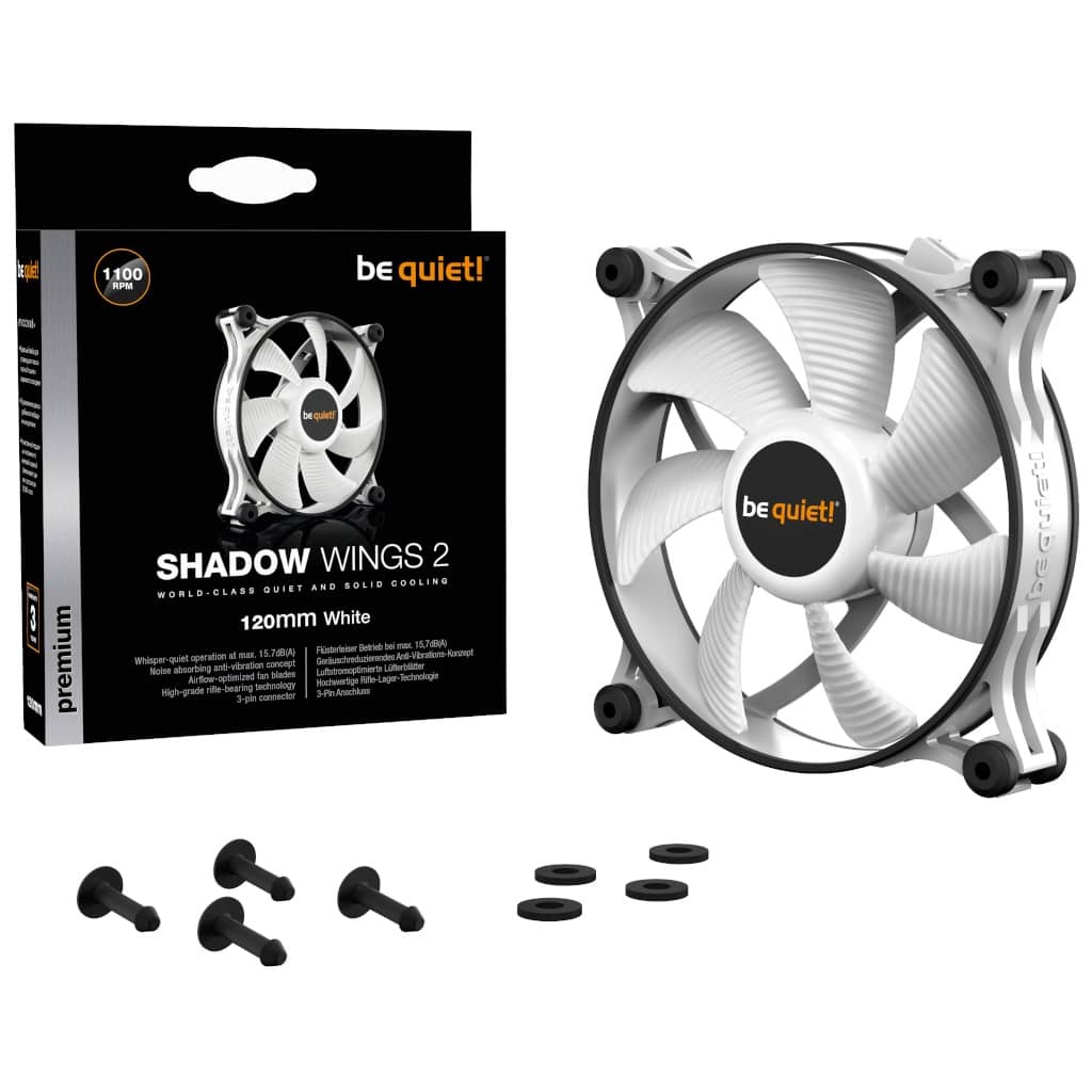 Ventilateur pour Boitier 120mm Be Quiet Shadow Wings2 Blanc _ BL088