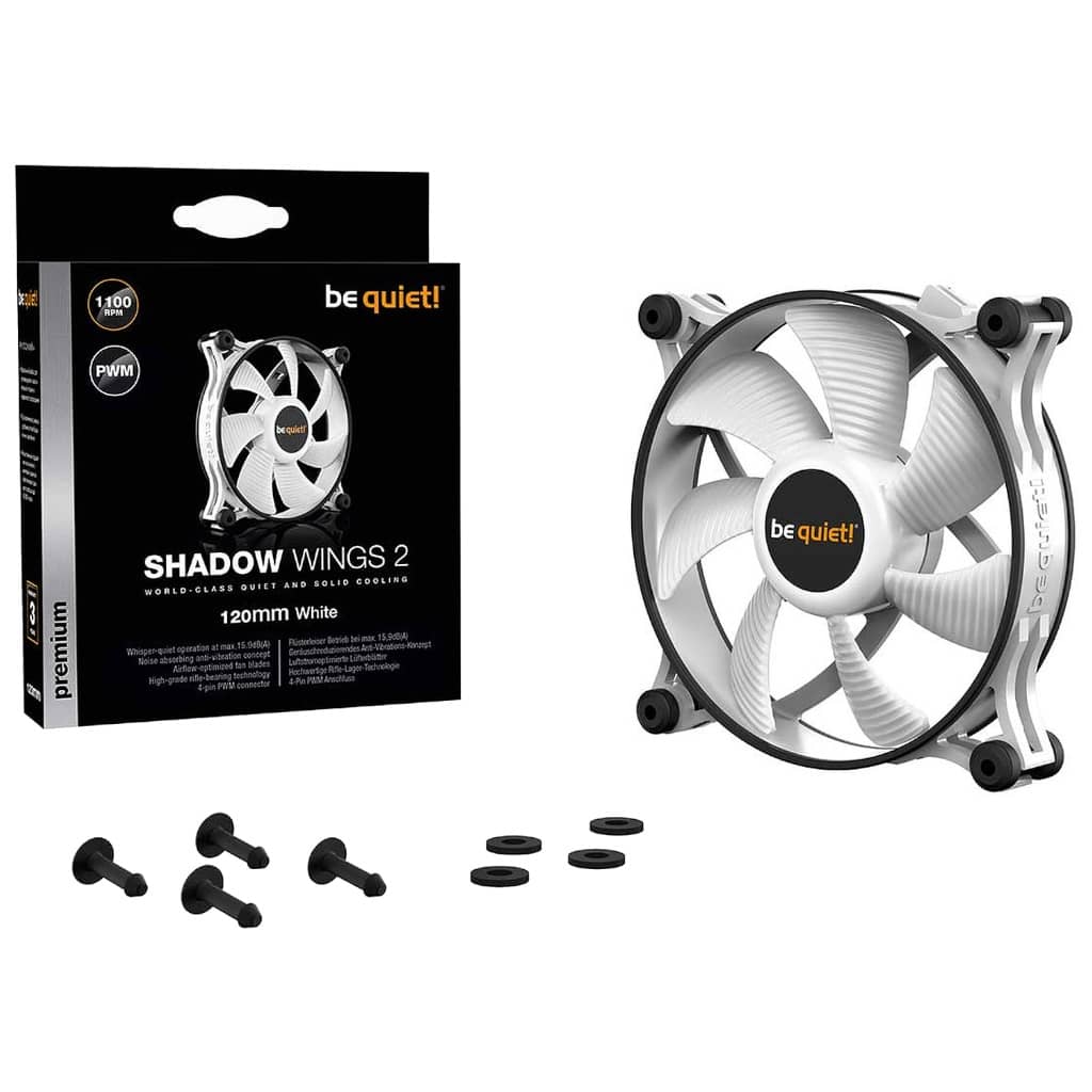 Ventilateur pour Boitier 120mm Be Quiet Shadow Wings2 PWM Blanc _ BL089