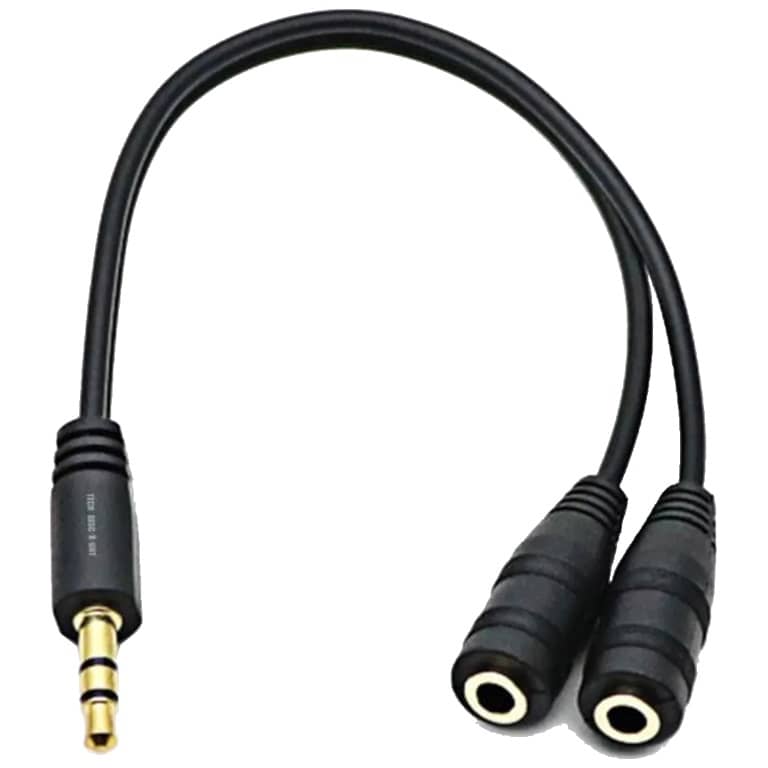 Cable Doubleur Jack 3.5mm vers 2x Jack 3.5mm MF, 0.10/0.20 m Noir _ DBMF-J35.2xJ35-0002BK