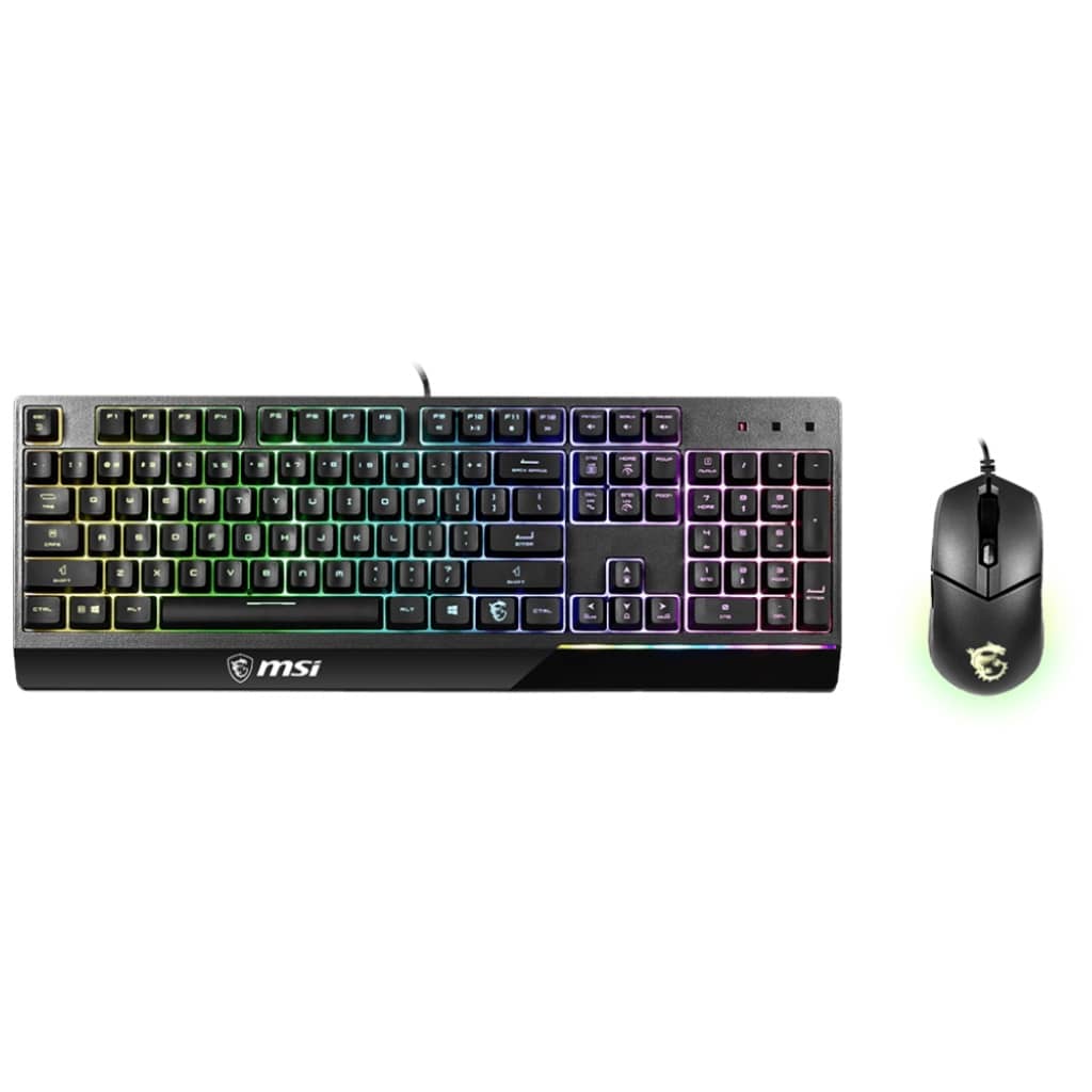 Pack Clavier/Souris Filaire USB 2.0 MSI Vigor GK30 Combo, Noir/LED _ S11-04FR601-CLA