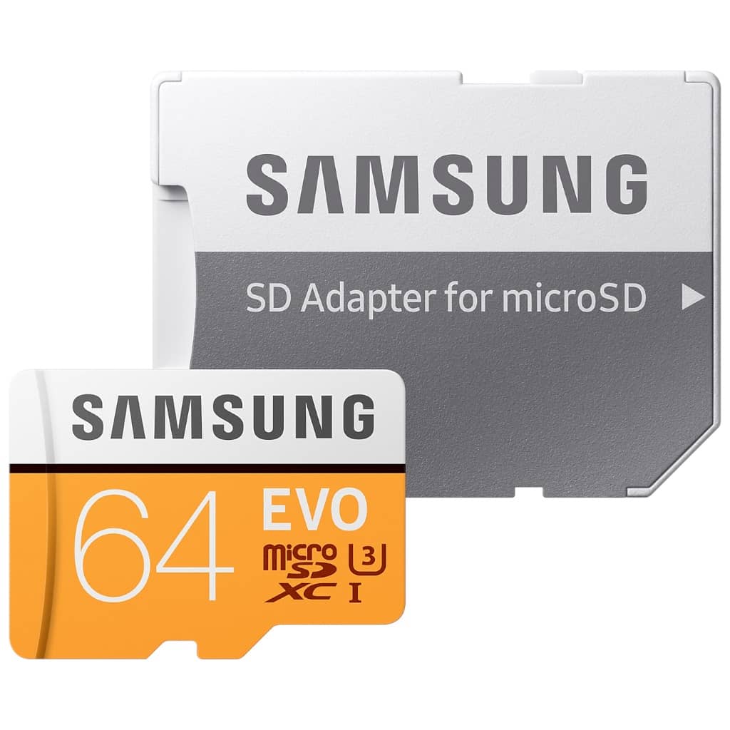 Carte mémoire Micro SD/SD Samsung EVO,  64Go (MB-MP64GA/EU)