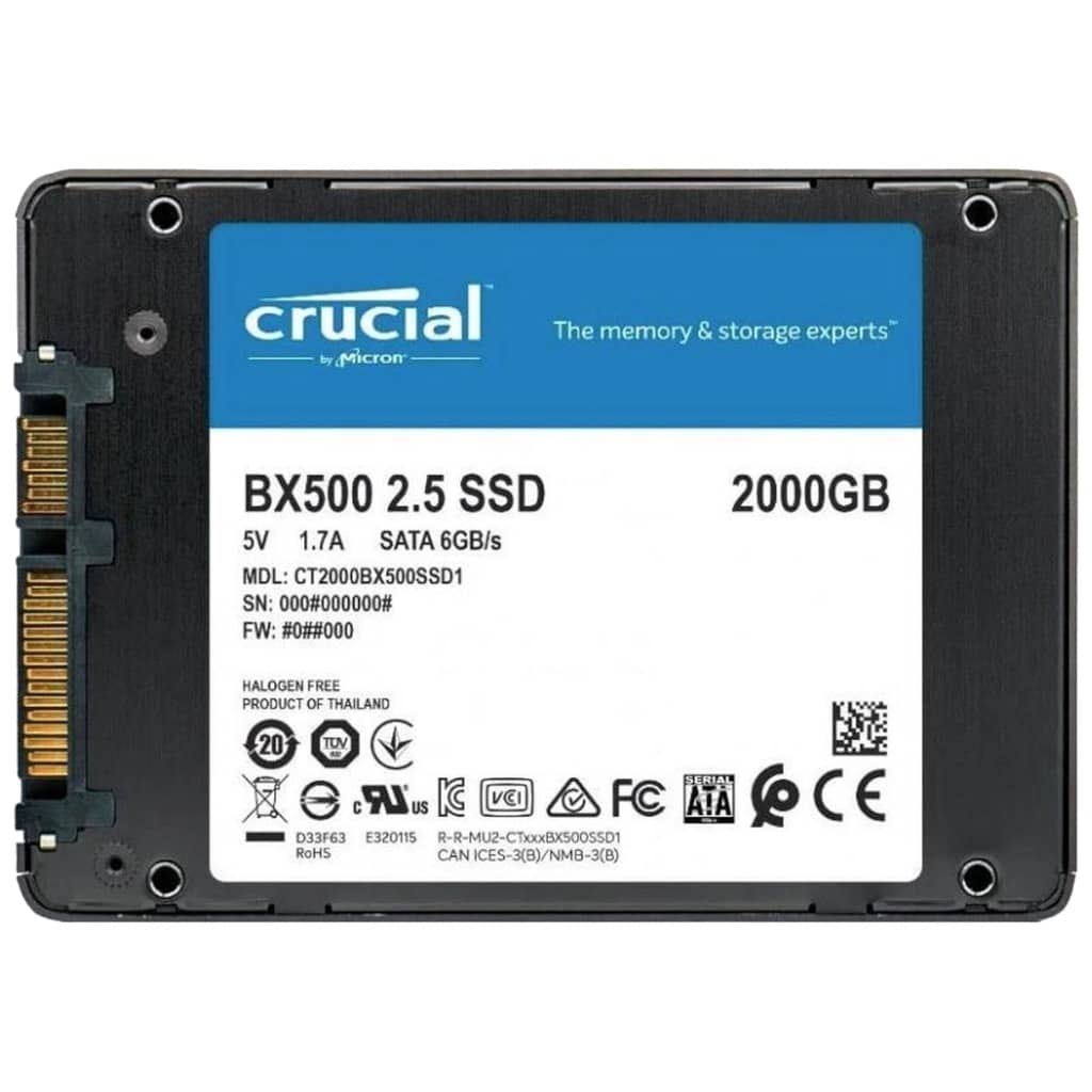 Disque SSD 2.5" SATA Crucial BX500, 2To _ CT2000BX500SSD1