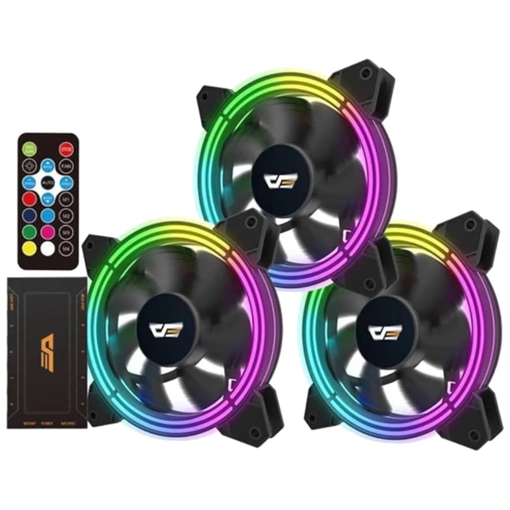 Kit 3x Ventilateurs pour Boitier 120mm DarkFlash CF11 PRO ARGB, 3IN1 Noir _ 81417