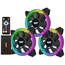 Kit 3x Ventilateurs pour Boitier 120mm DarkFlash CF11 PRO ARGB, 3IN1 Noir _ 81417