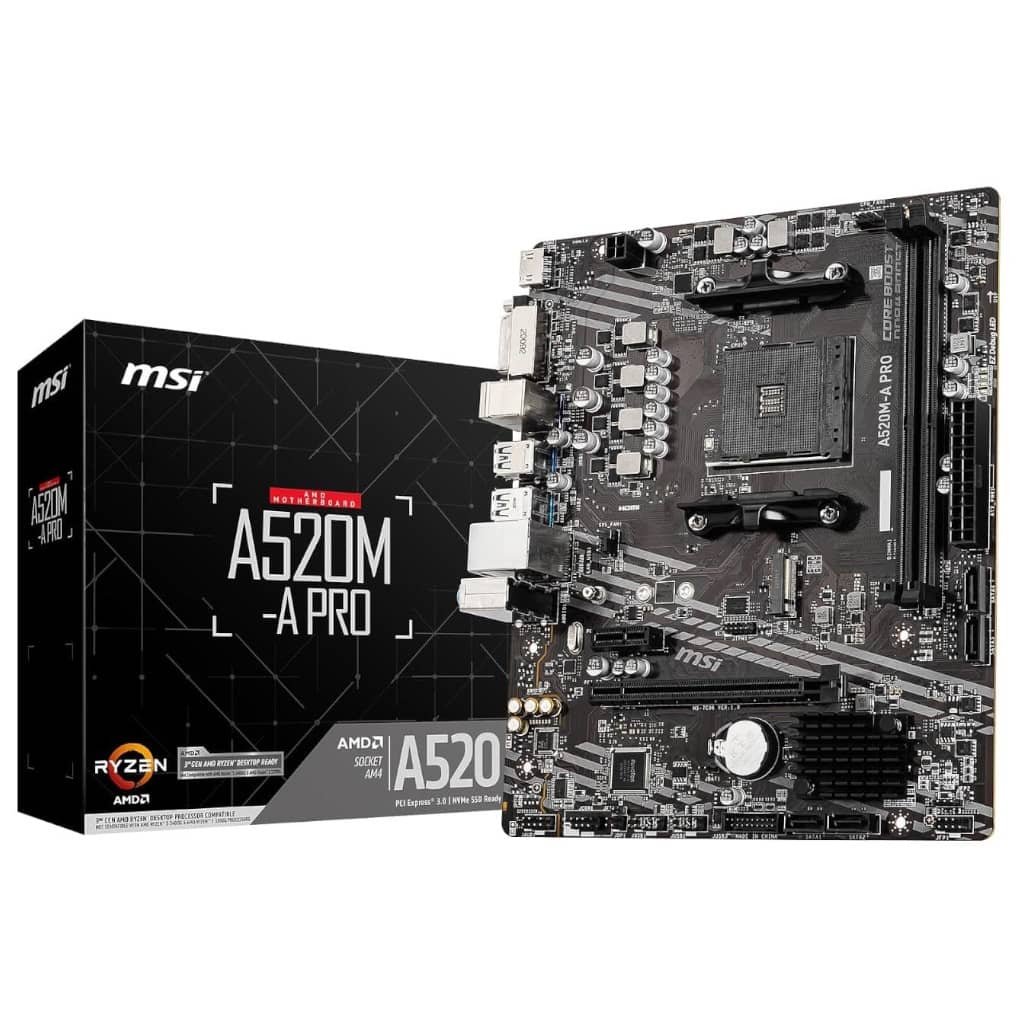 Carte mère AMD AM4 A520 Micro ATX MSI A520M-A PRO _ 7C96-001R