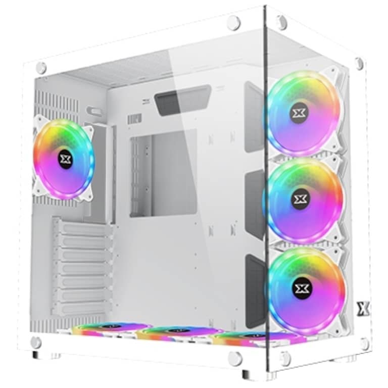 Boitier PC ATX Xigmatek Aquarius Plus Arctic, Blanc avec 7x AY120 _ EN46430