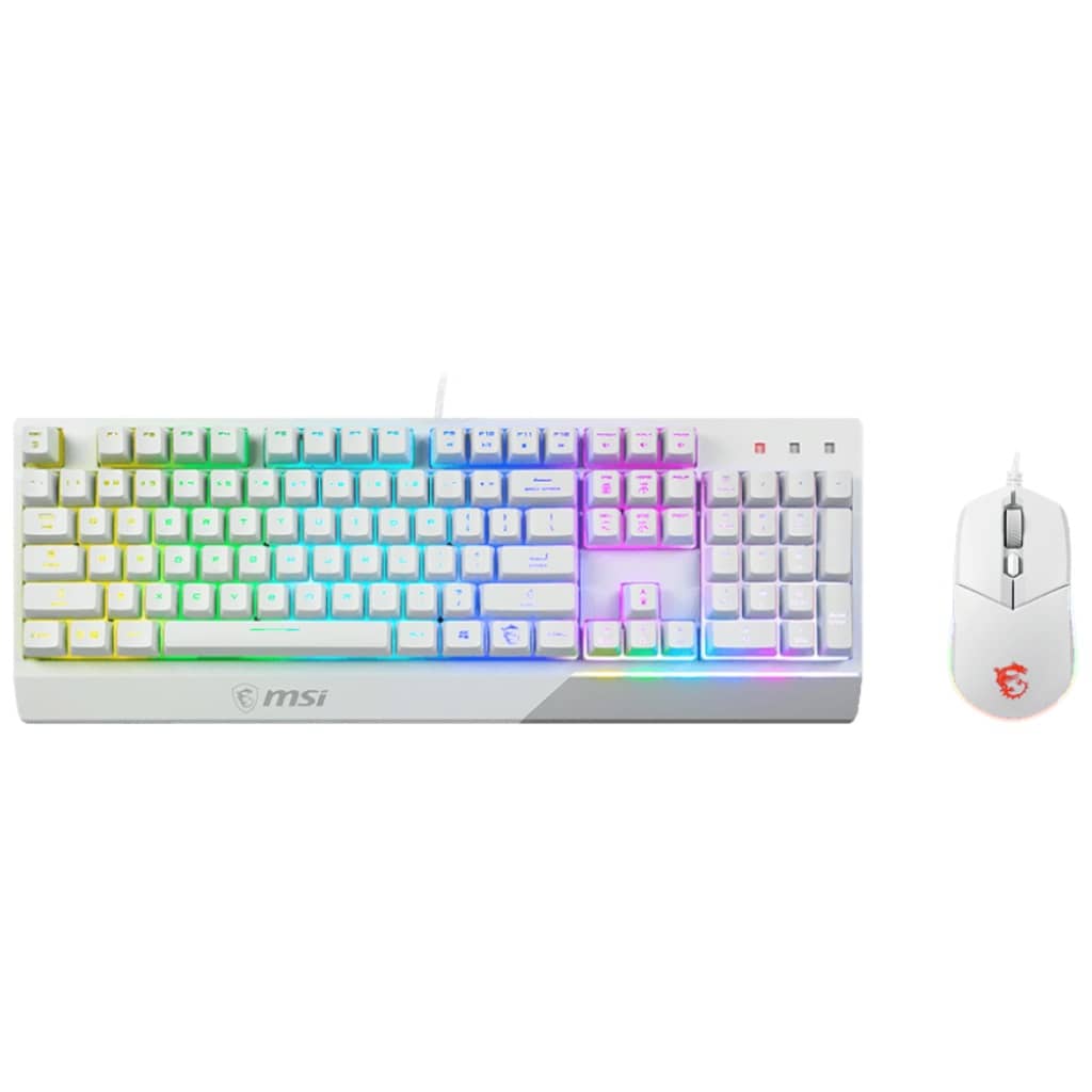 Pack Clavier/Souris Filaire USB 2.0 MSI Vigor GK30 Combo, Blanc/LED _ S11-04FR306-CLA