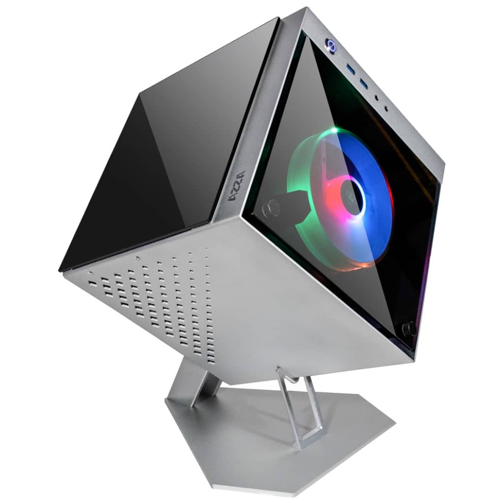 Boitier PC Mini ITX Azza CUBE MINI 805, Argent _ CSAZ-805