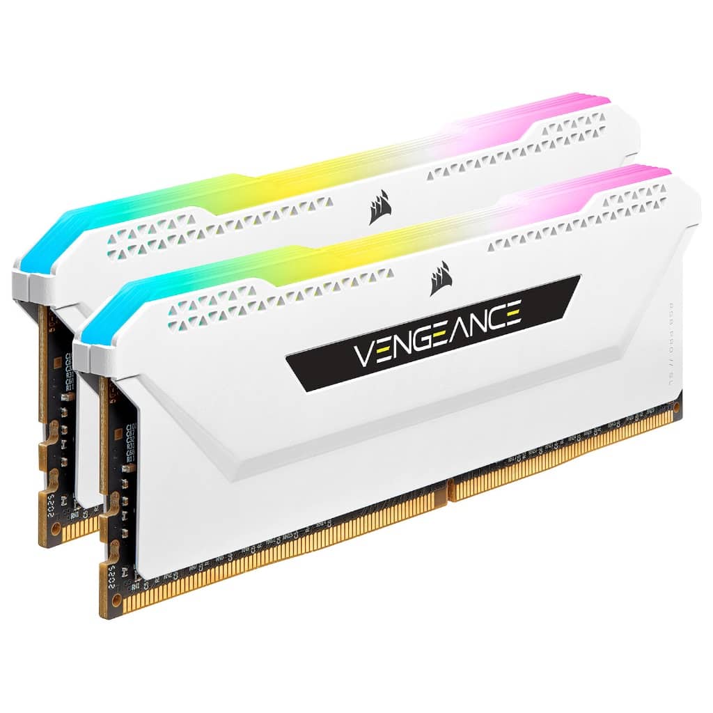 Mémoire DIMM DDR4 3600MHz Corsair, 32Gb (2x 16Gb) Vengeance RGB PRO SL Blanc _ CMH32GX4M2D3600C18W