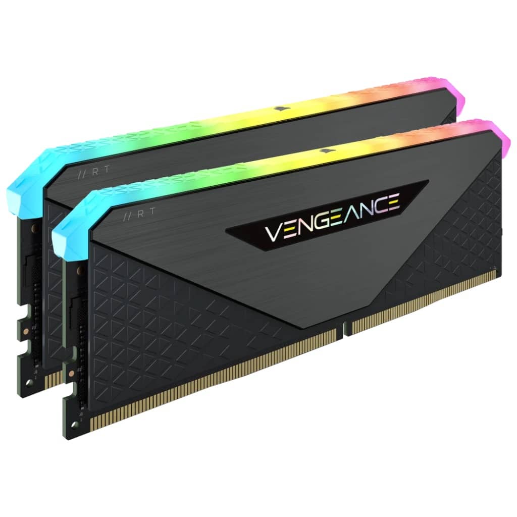 Mémoire DIMM DDR4 3200MHz Corsair, 32Gb (2x 16Gb) Vengeance RGB RT Noir _ CMN32GX4M2Z3200C16