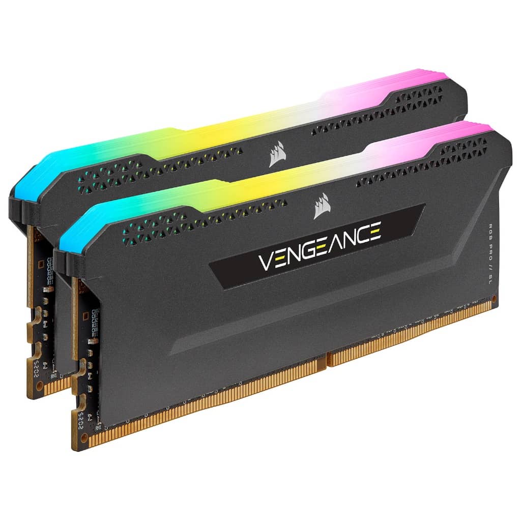 Mémoire DIMM DDR4 3600MHz Corsair, 32Gb (2x 16Gb) Vengeance RGB PRO SL Noir _ CMH32GX4M2D3600C18