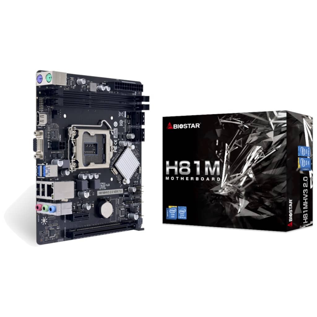 Carte mère Intel 1150 H81 Micro ATX Biostar H81MHV3 v2.0