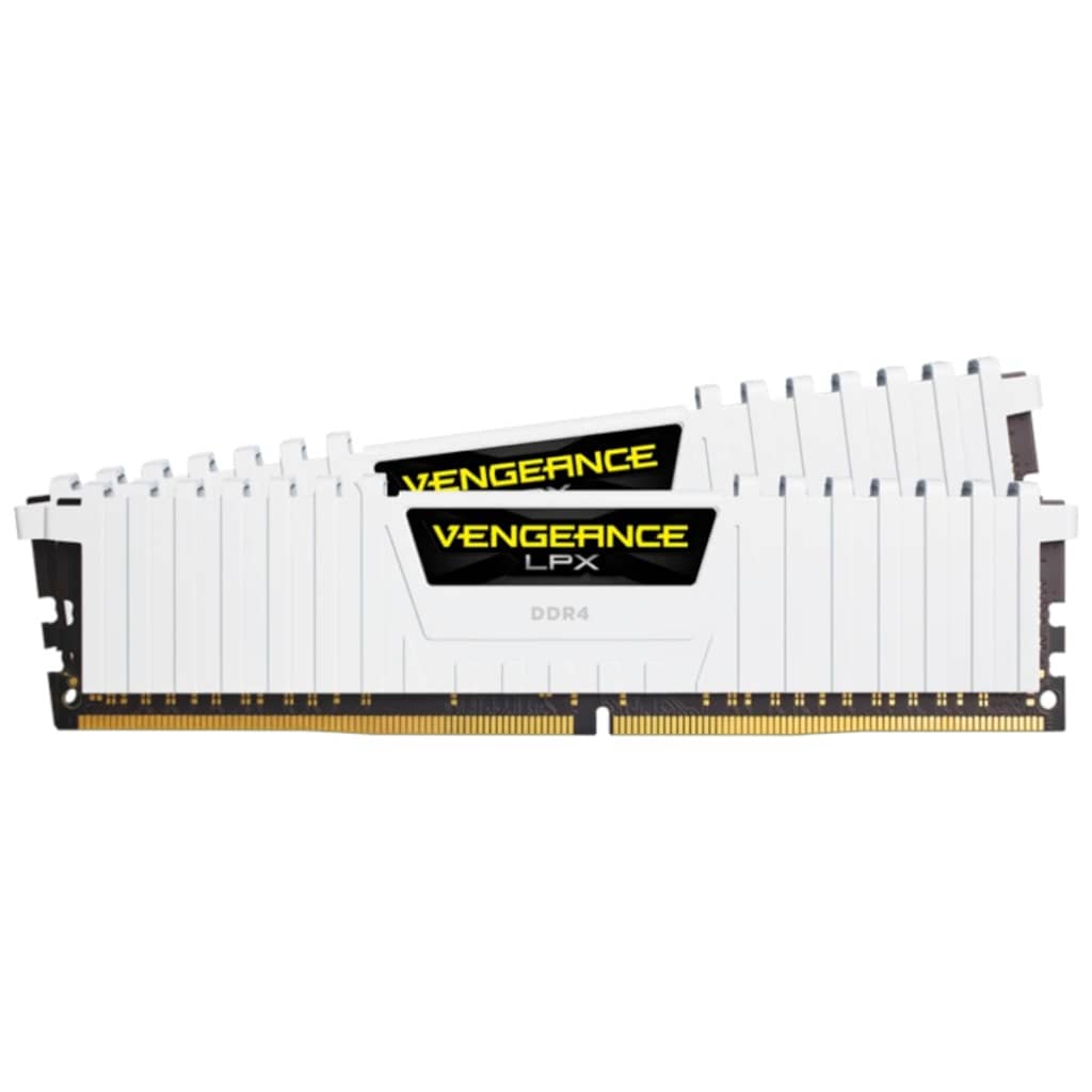 Mémoire DIMM DDR4 3200MHz Corsair, 16Gb (2x 8Gb) Vengeance LPX Blanc _ CMK16GX4M2E3200C16W