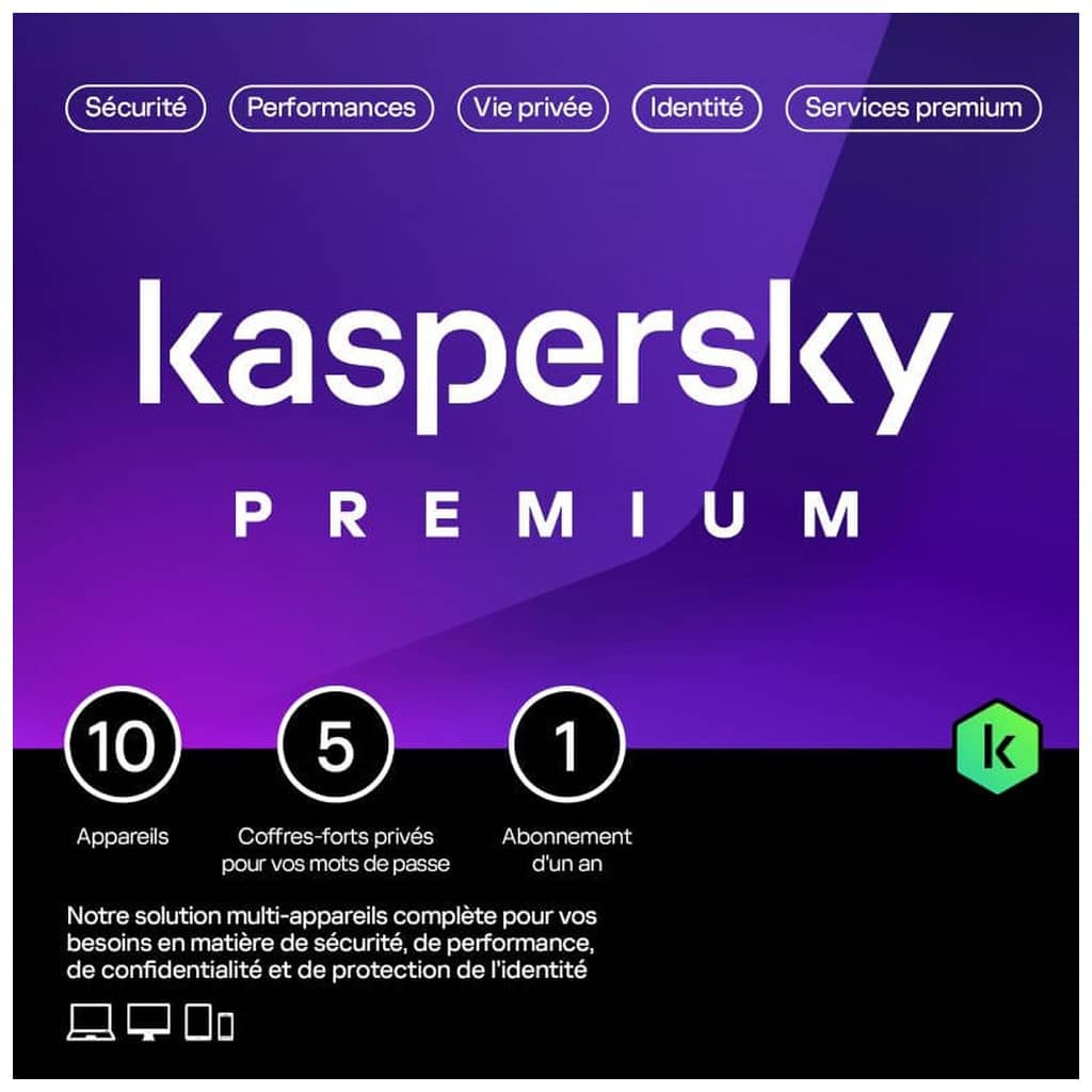Total Security Kaspersky Premium 2023, 10postes 1an _ KL1047F5KFS
