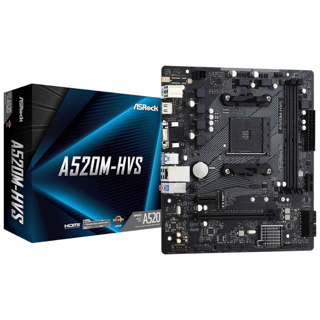 Carte mère AMD AM4 A520 Micro ATX ASRock A520M-HVS _ 90-MXBE60-A0UAYZ