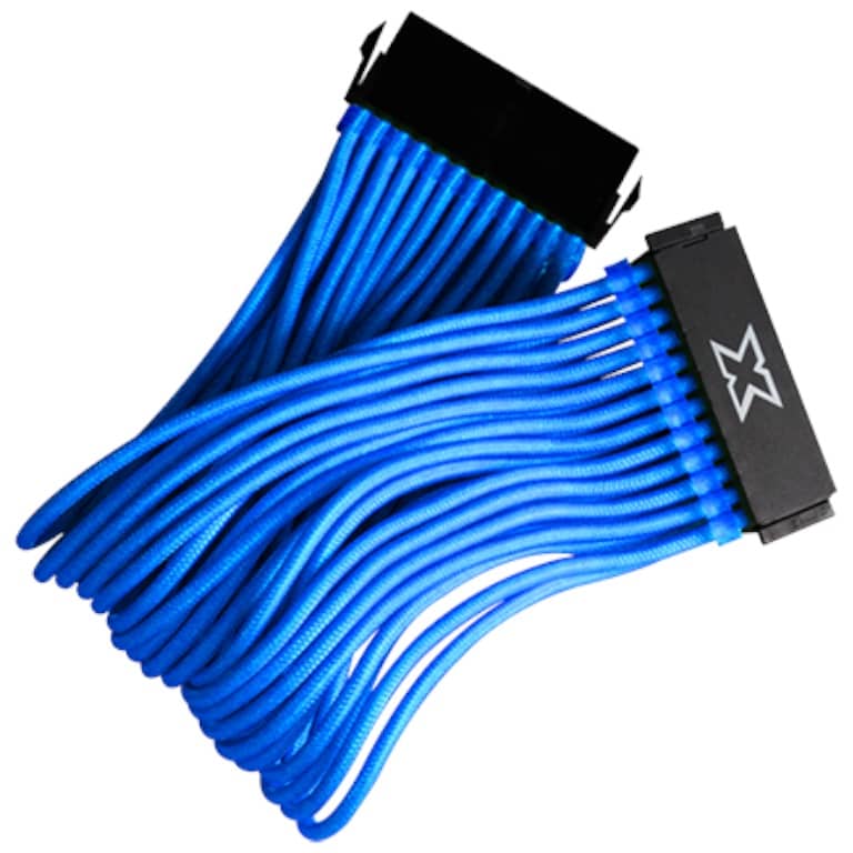 Cable Rallonge MF ATX (20+4pins),  0.25m Bleu (Xigmatek iCable EN47406)
