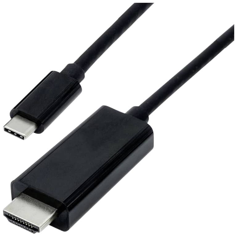 Cable Adaptateur MM USB 2TypeC vers 1x HDMI,  2.0m Noir  (MM-USC.HDM-0020BK)