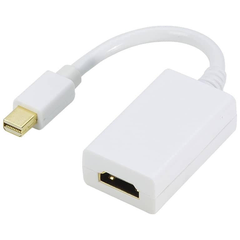 Cable Adaptateur MF Mini DisplayPort vers 1x HDMI,  0.15m Blanc (MF-MDP.HDM-0002WT)