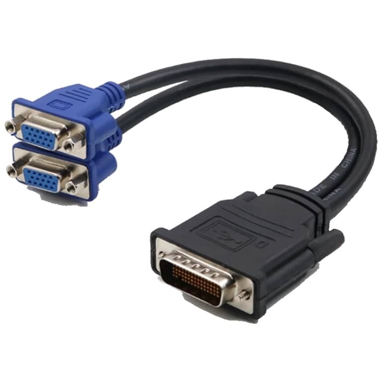 Cable Adaptateur MF DVI-I vers 2x VGA,  0.1m Noir (MF-DVI.VGA-0001BK)