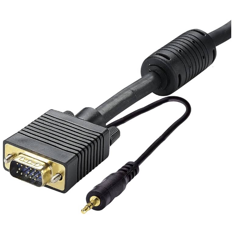 Cable MM VGA, Jack 3.5mm,  2.0m Noir (MM-VGA.VGA-0020BK)