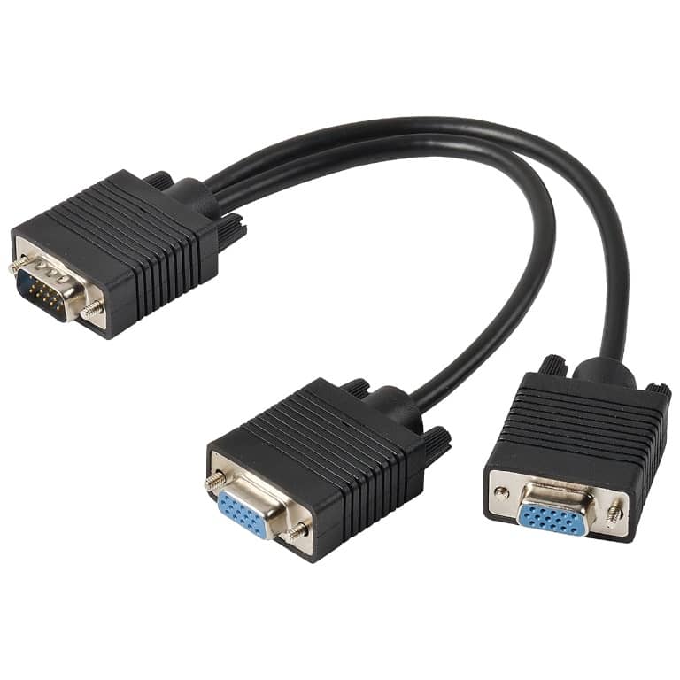 Cable Doubleur MFVGA vers 2x VGA,  0.2m Noir (MF-VGA.VGA-0002BK)