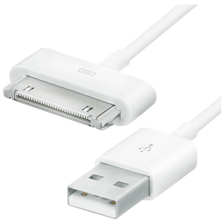 Cable Adaptateur MM USB 2.0 vers 1x Apple (30pins),  1.0m Blanc (MM-US2.AP3-0010WT)