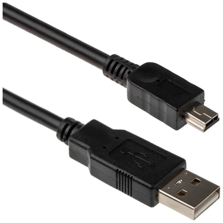 Cable Adaptateur MM USB 2.0 vers 1x Mini USB,  1.5m Noir (MM-US2.NUS-0015BK)