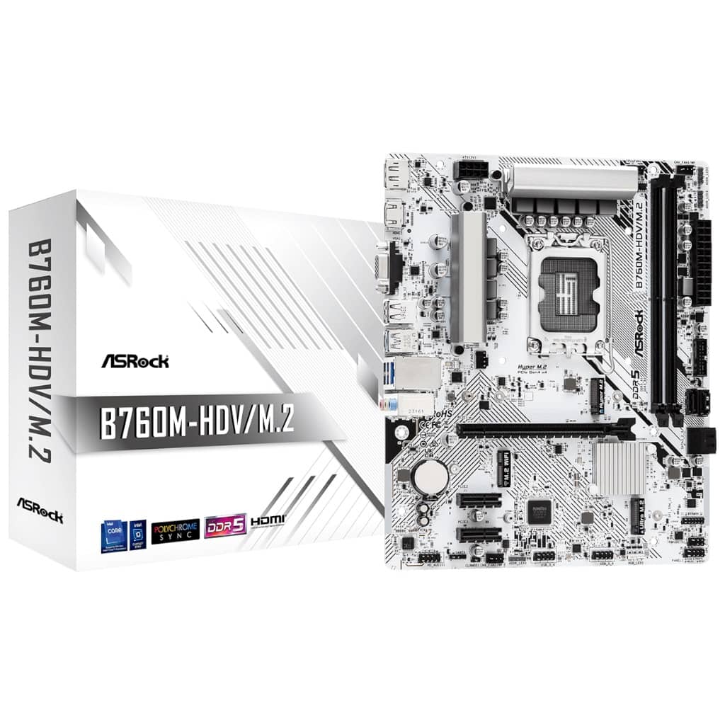 Carte mère Intel 1700 B760 Micro ATX AsRock B760M-HDV/M.2 _ 90-MXBMJ0-A0UAYZ