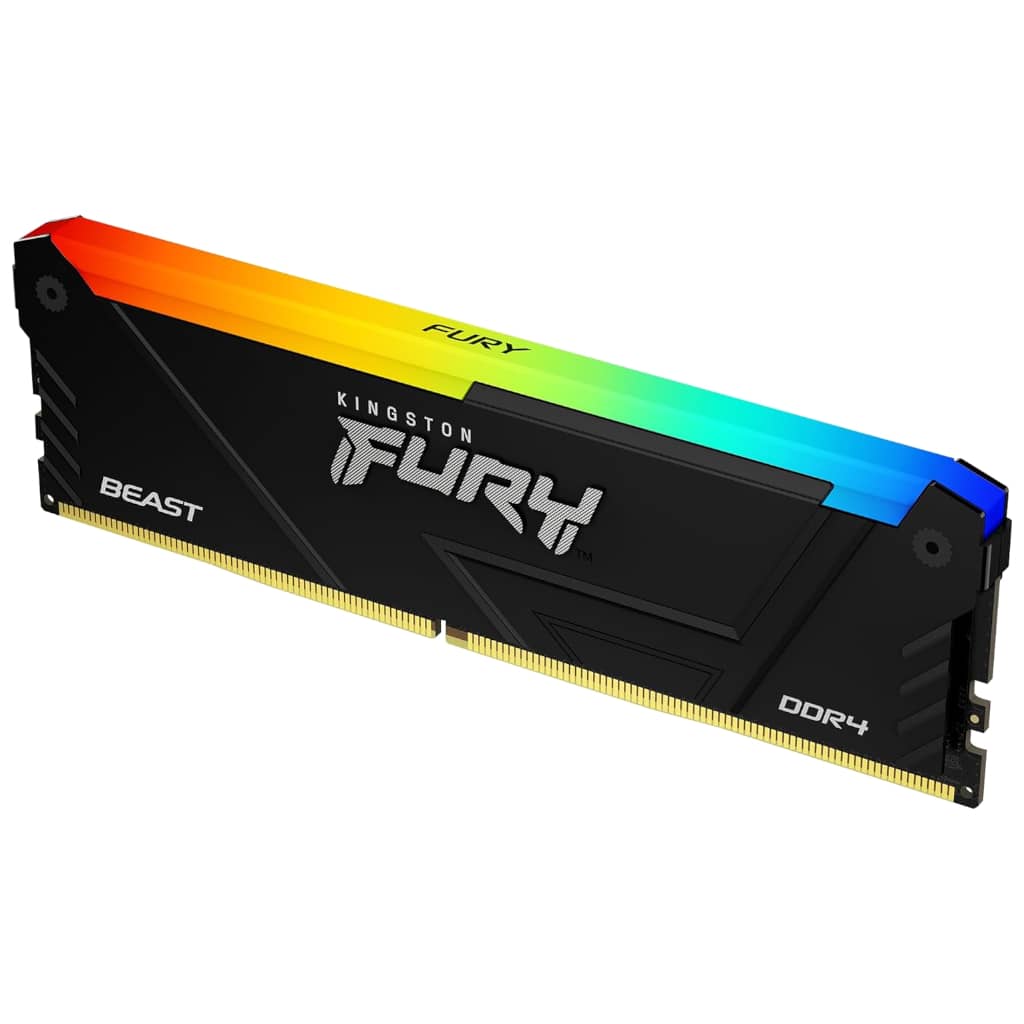 Mémoire DIMM DDR4 3200MHz Kingston, 8Gb Fury Beast Noir RGB _ KF432C16BB2A/8