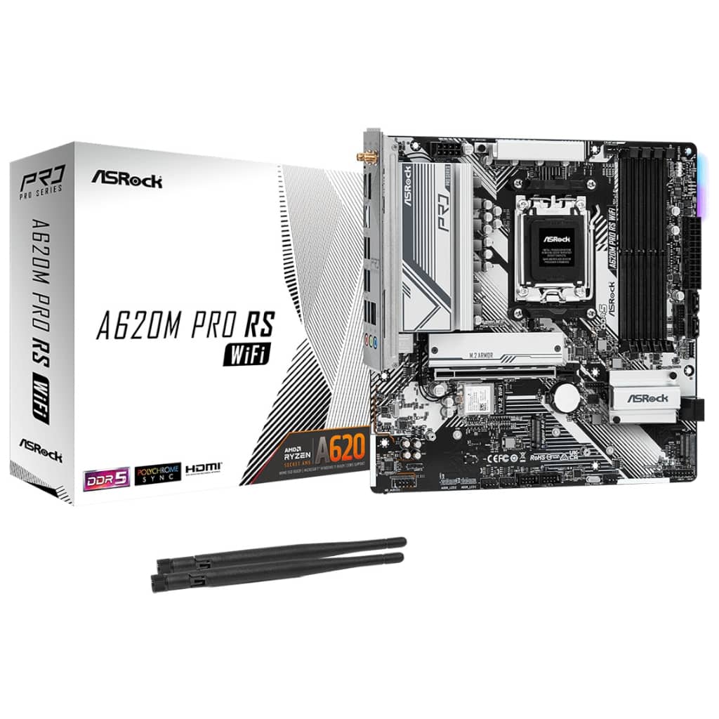 Carte mère AMD AM5 A620 Micro ATX AsRock A620M Pro RS WiFi _ 90-MXBLX0-A0UAYZ