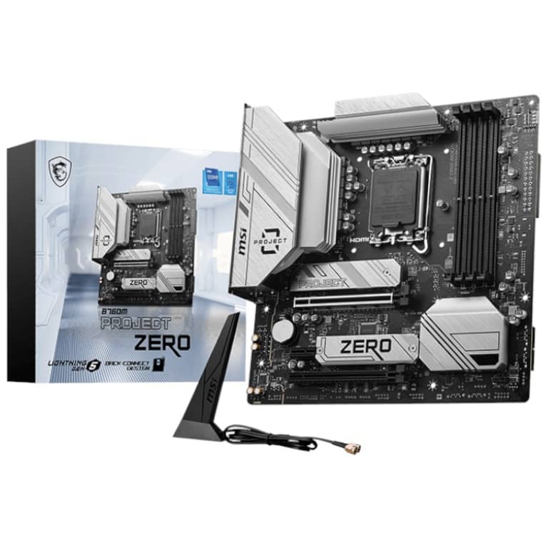 Carte mère Intel 1700 B760 Micro ATX MSI _ B760M PROJECT ZERO _ 911-7E14-001