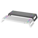 Support 1x écran Mars Gaming MGS-One, Blanc/RGB _ MGSONEW