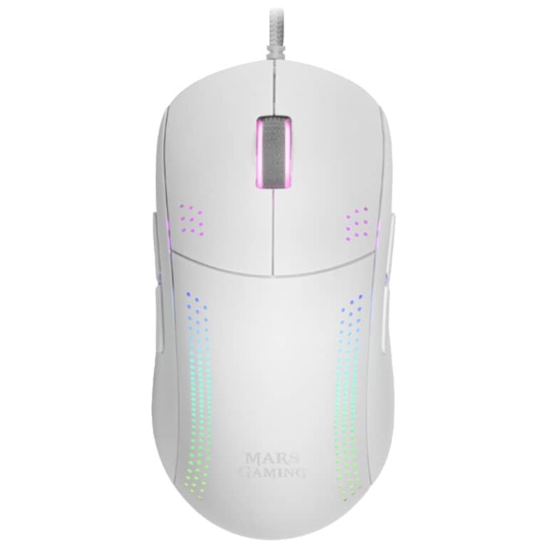 Souris Filaire USB 2.0 Mars Gaming MMPRO, Blanc/LED _ MMPROW