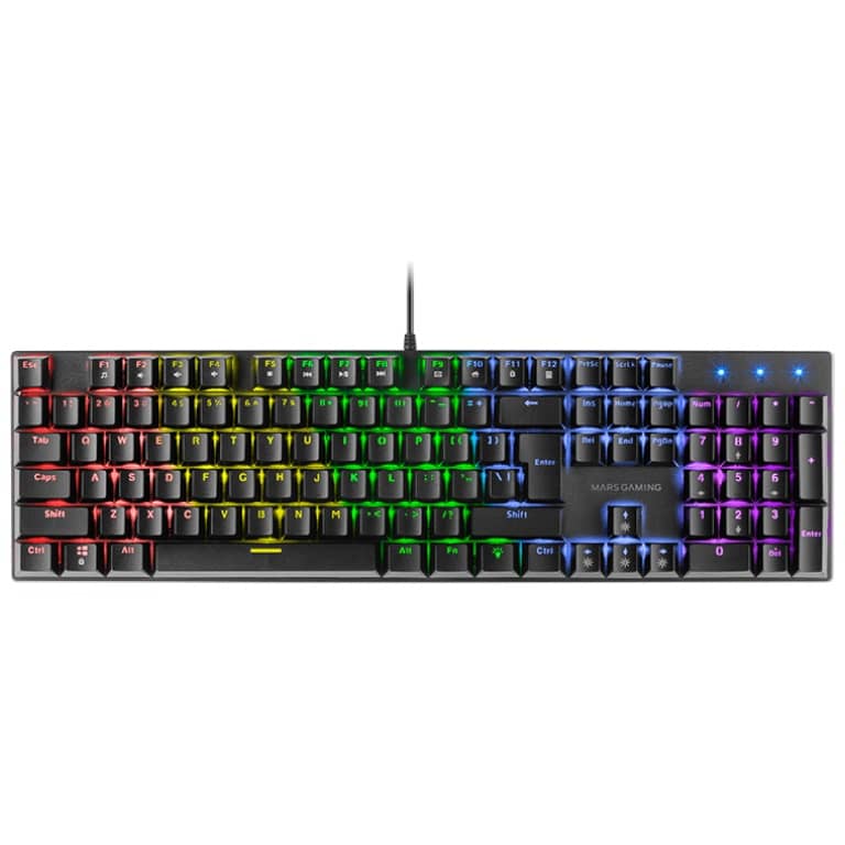 Clavier Filaire USB 2.0 Mars Gaming MK422 Blue, Noir/LED _ MK422BFR