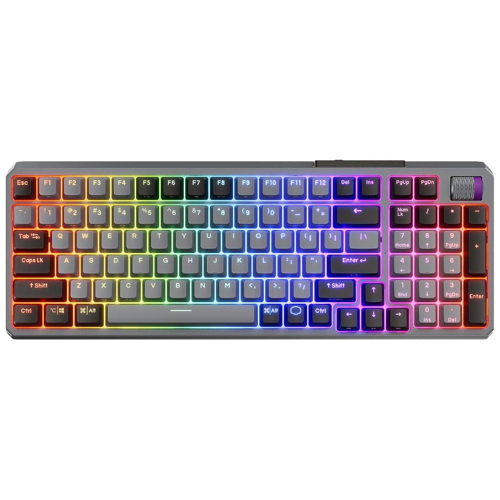 Clavier Sans fil Bluetooth/RF Cooler Master MK770, Noir/Gris/LED _ MK-770-GKKR1-FR