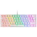 Clavier Filaire USB 2.0 Mars Gaming MK60 Brown, Blanc/LED _ MK60WBRFR
