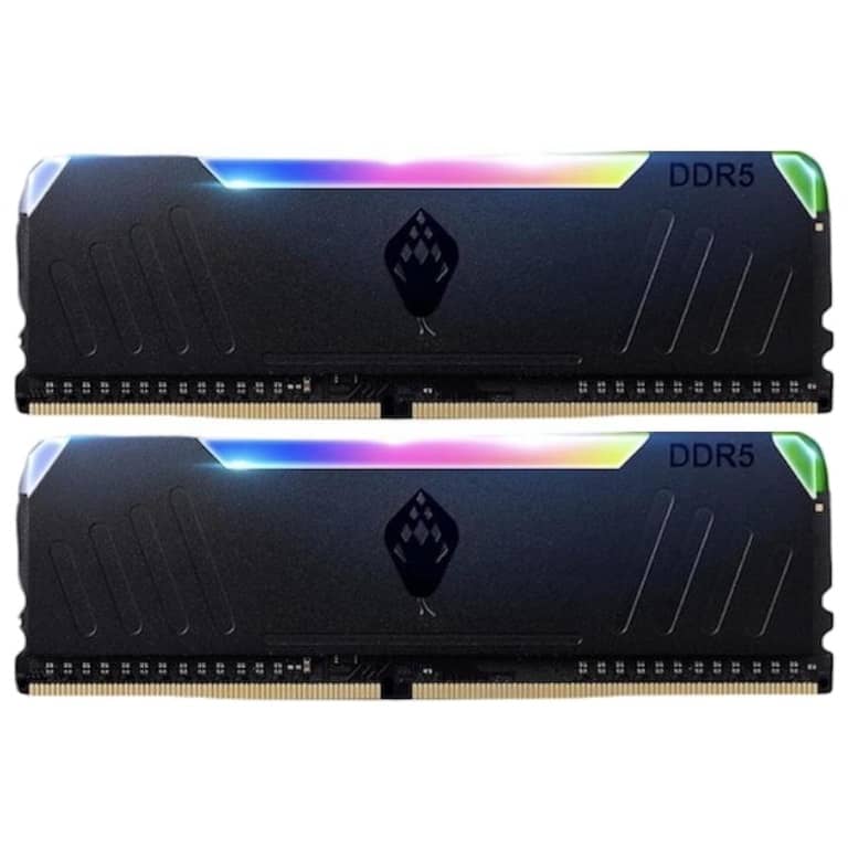 Mémoire DIMM DDR5 6000MHz Anacomda D5 RGB, 32Gb (2x 16Gb) Noir RGB _ D5RGB 6000 2x16G Bk