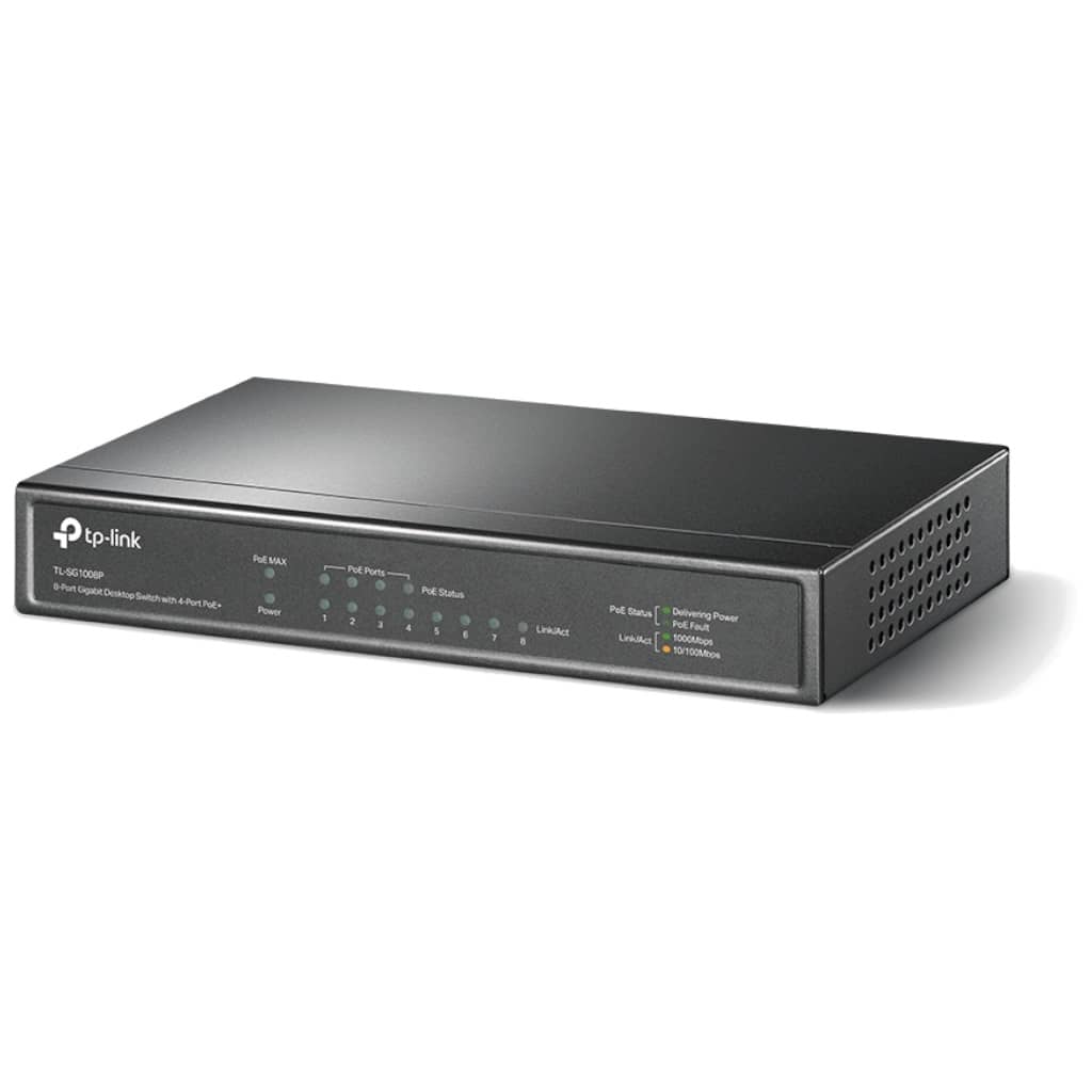 Switch réseau Ethernet 1000Mbps 8x Ports, 4x POE TP-Link _ TL-SG1008P