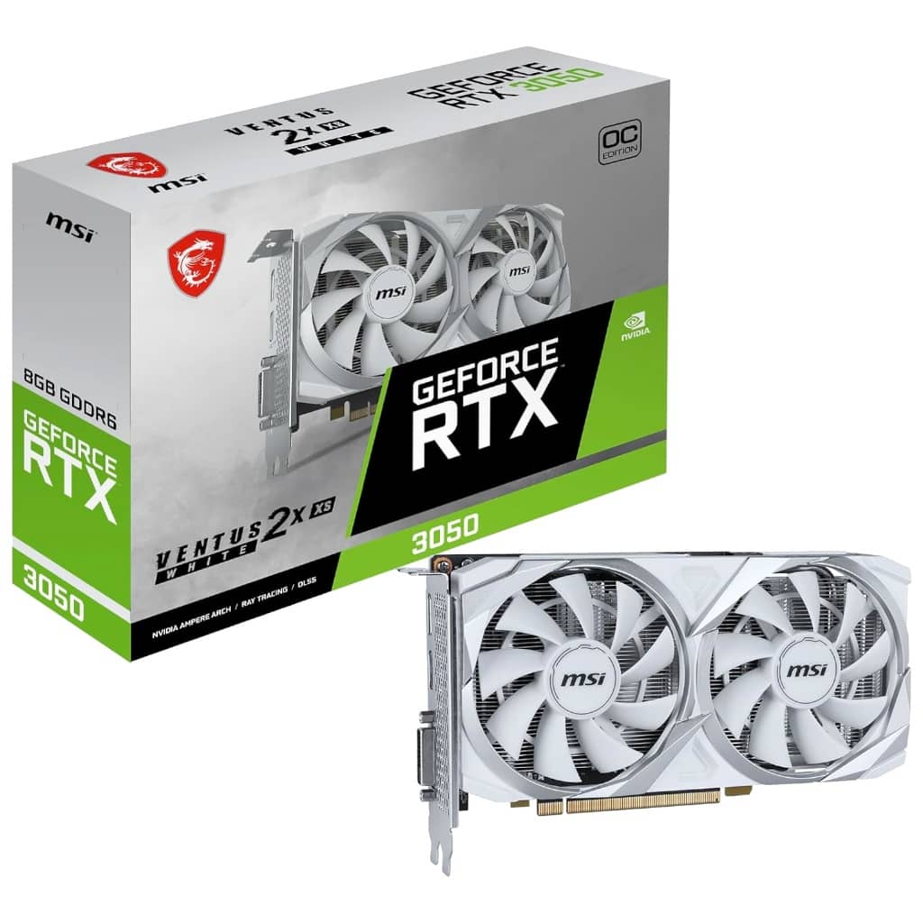 Carte graphique GeForce RTX3050 MSI RTX 3050 VENTUS 2X XS WH 8G OC _ 912-V809-4401