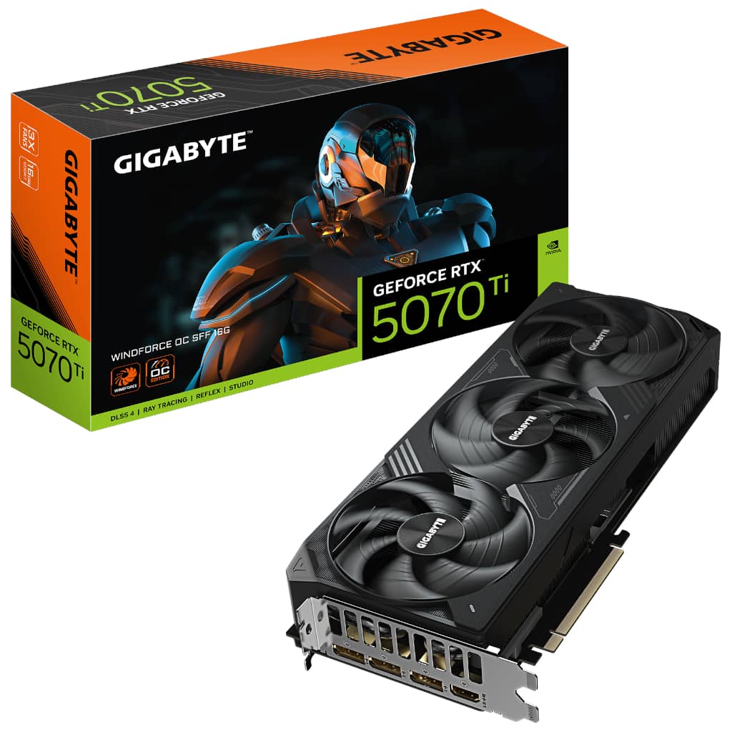 Carte graphique GeForce RTX4070Ti Gigabyte RTX 5070 TI WINDFORCE SFF 16G _ GV-N507TWF3-16GD