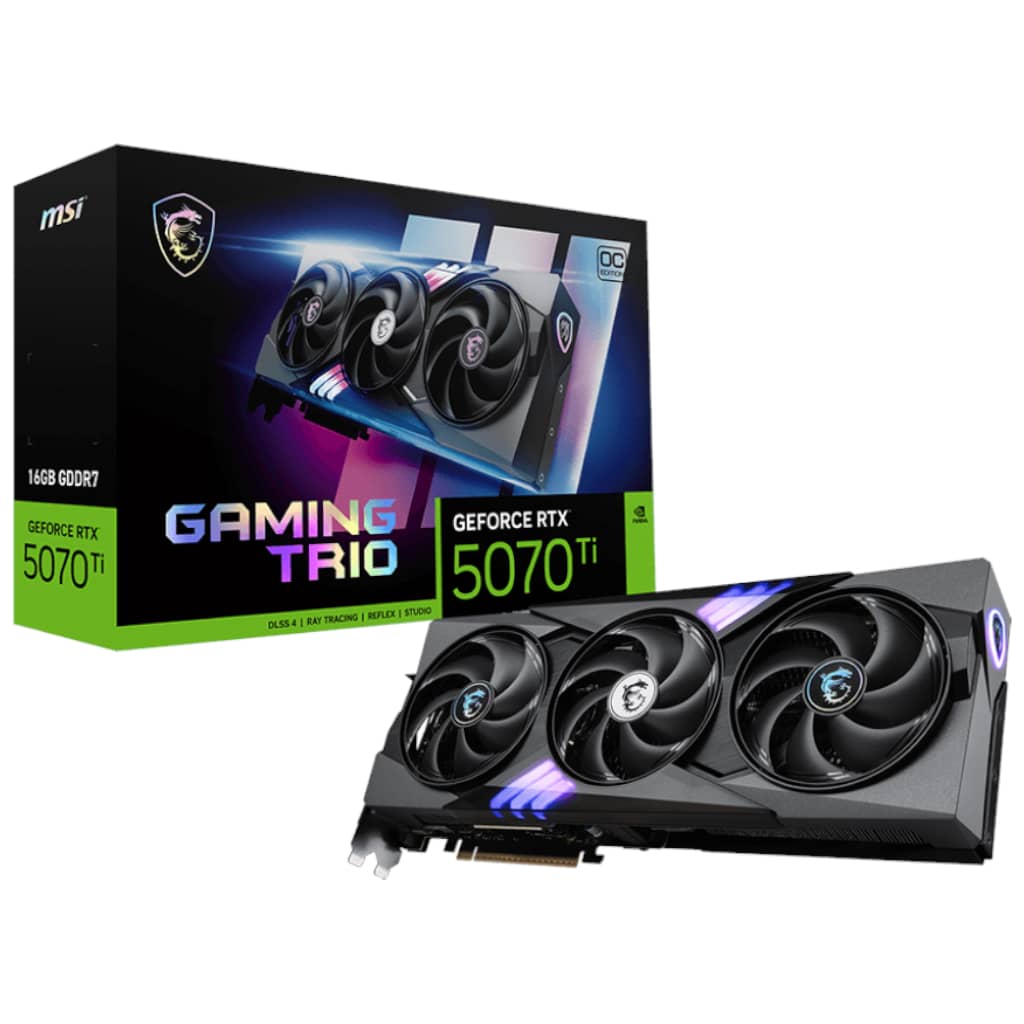 Carte graphique GeForce RTX5070Ti MSI RTX 5070 Ti 16G GAMING TRIO OC PLUS _ G507T-16GTCP