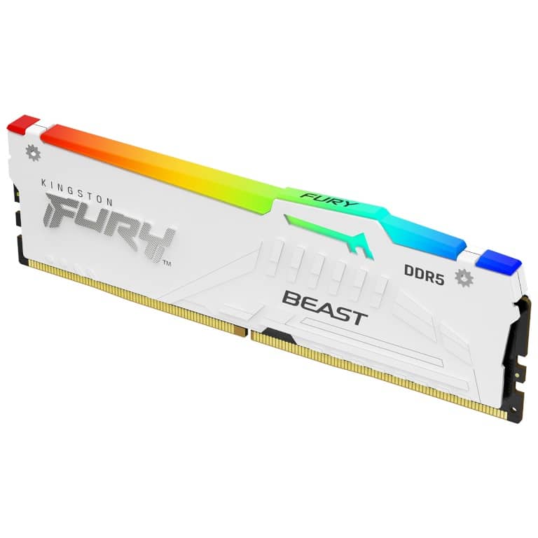 Mémoire DIMM DDR5 6000MHz Kingston, 16Gb Fury Beast Blanc RGB EXPO (EXPO/XMP) _ KF560C36BWE2A-16