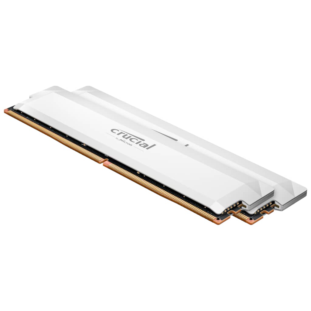 Mémoire DIMM DDR5 6000MHz Crucial, 32Gb (2x 16Gb) Pro Blanc (EXPO/XMP) _ CP2K16G60C36U5W